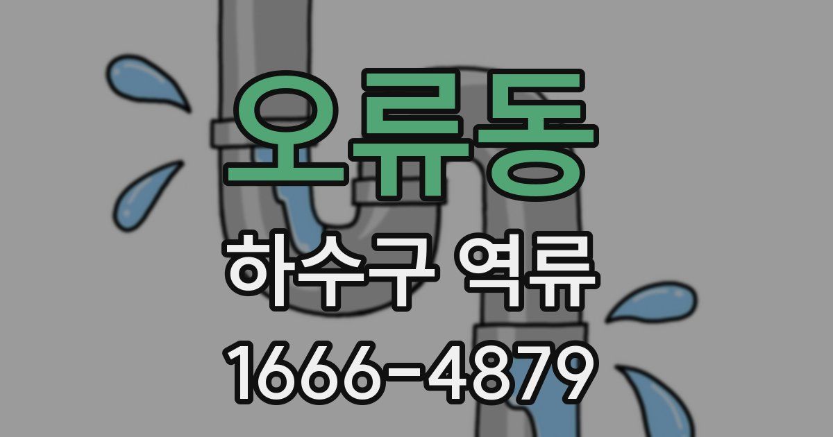 오류동 하수구 역류