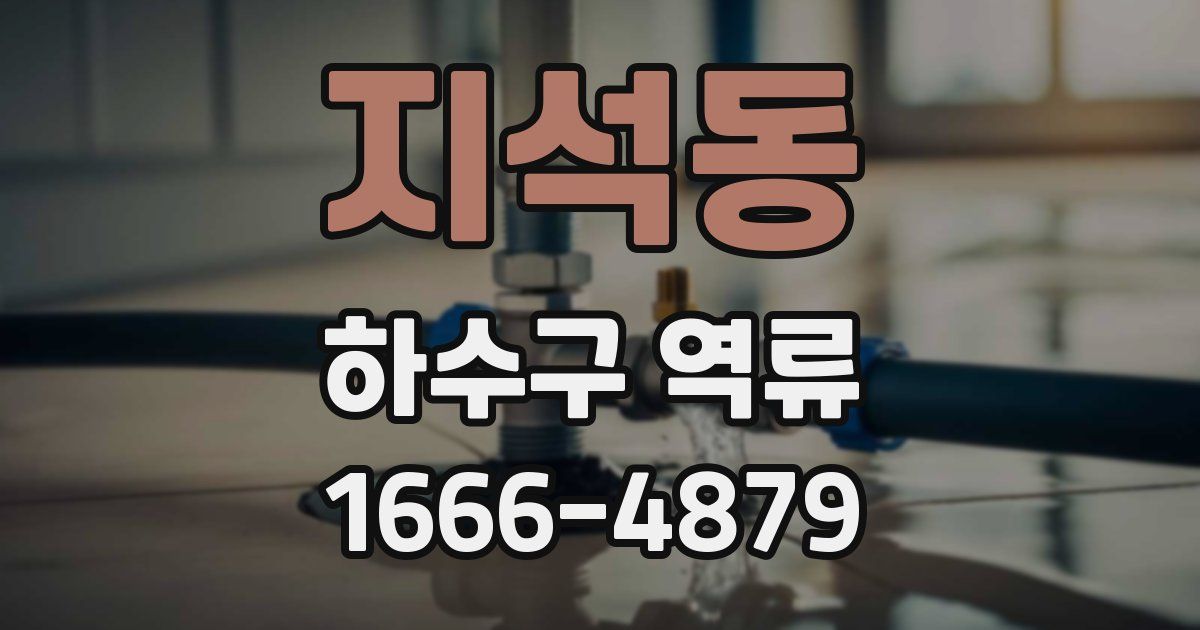 지석동 하수구 역류