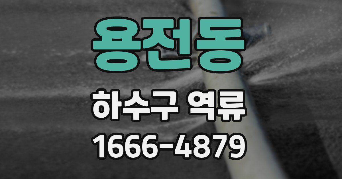 용전동 하수구 역류