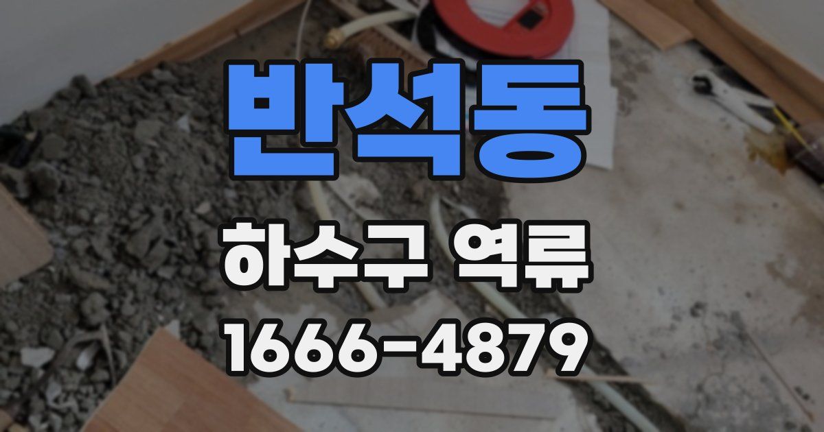 반석동 하수구 역류
