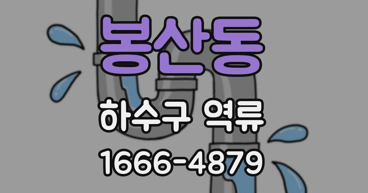 봉산동 하수구 역류