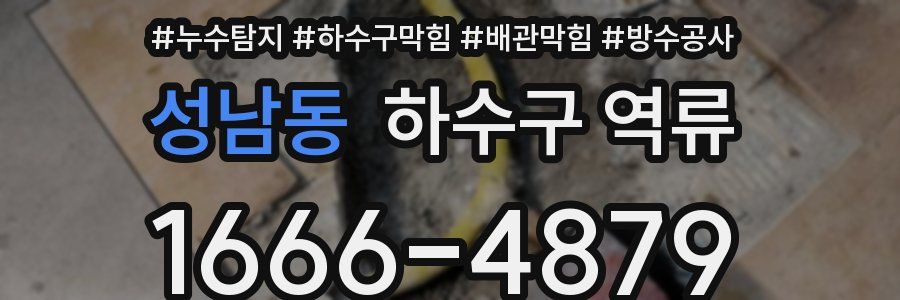 성남동 하수구 역류