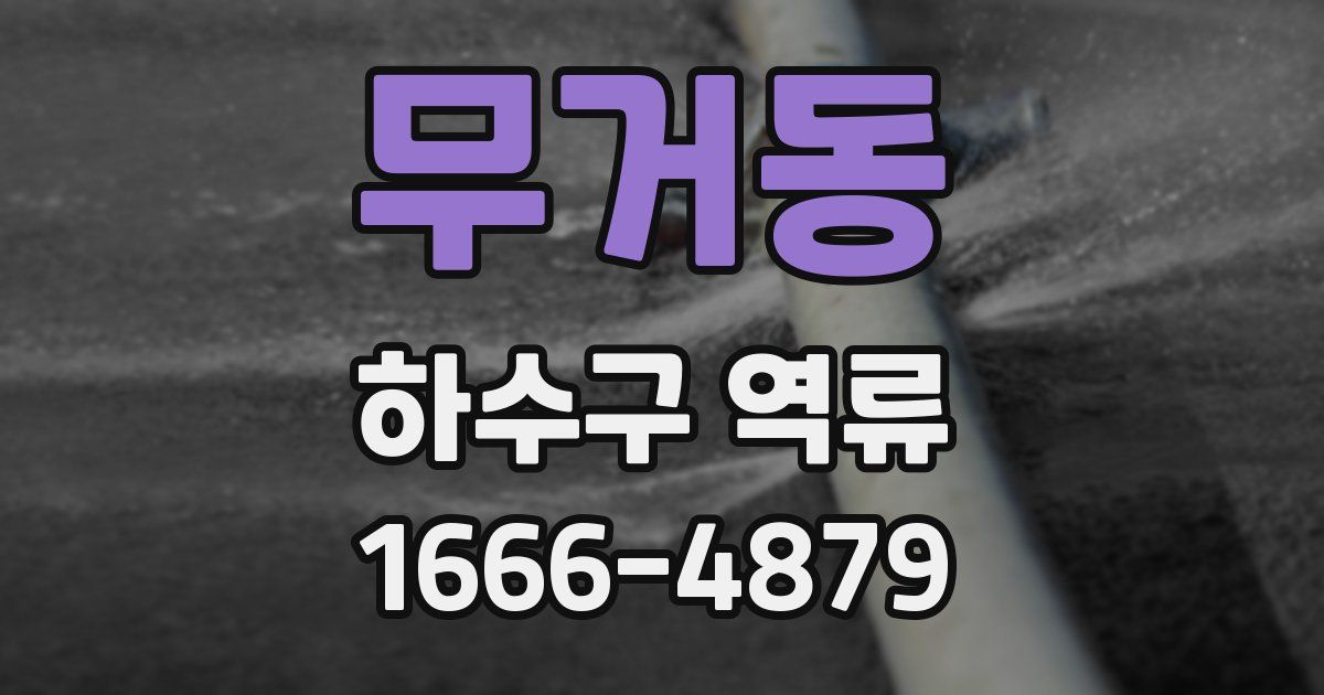 무거동 하수구 역류