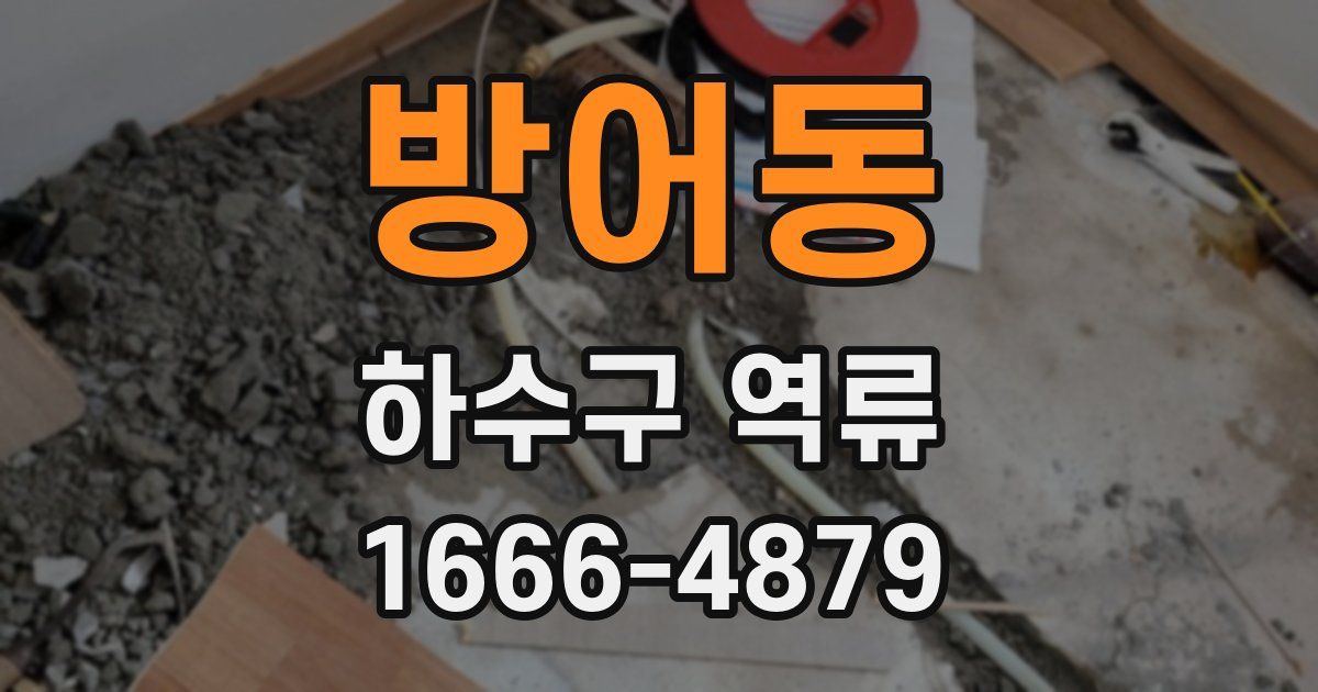 방어동 하수구 역류