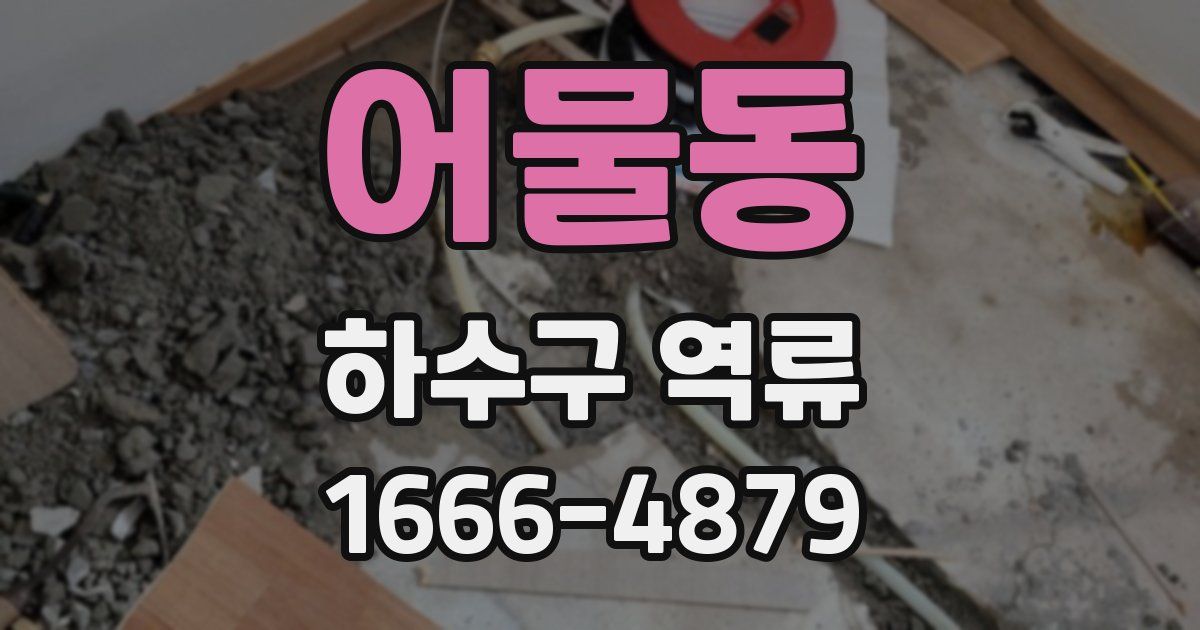어물동 하수구 역류