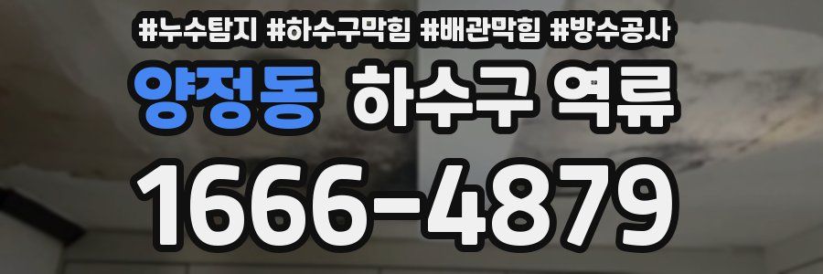 양정동 하수구 역류