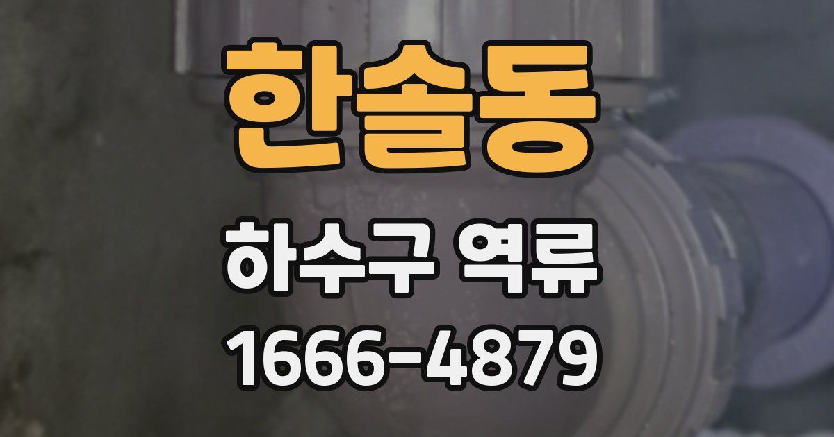 한솔동 하수구 역류