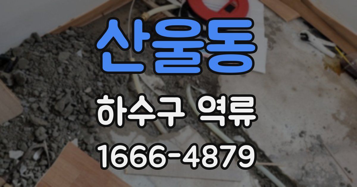 산울동 하수구 역류