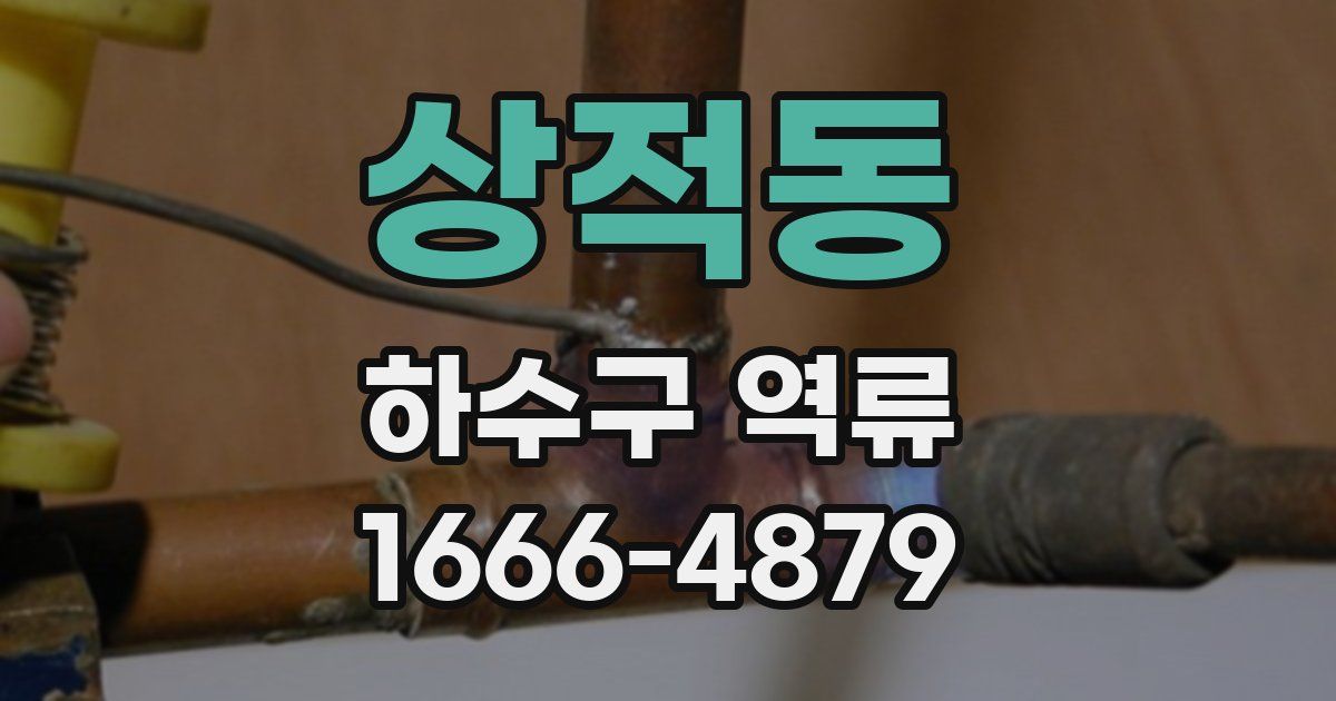 상적동 하수구 역류