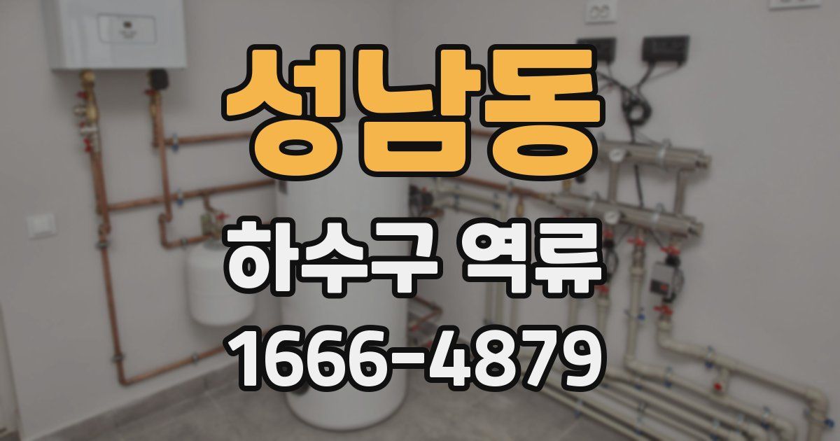 성남동 하수구 역류