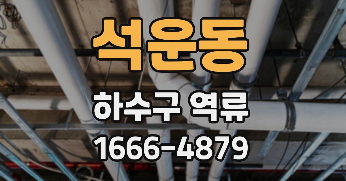석운동 하수구 역류