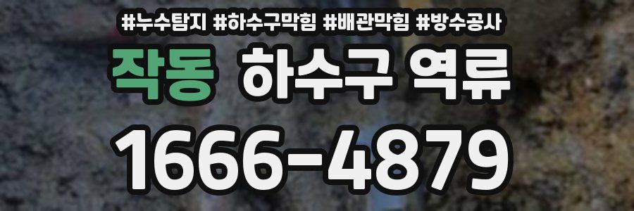 작동 하수구 역류