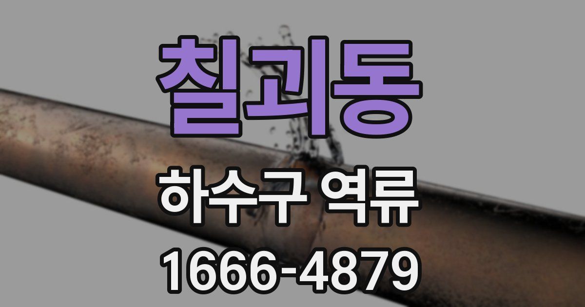 칠괴동 하수구 역류