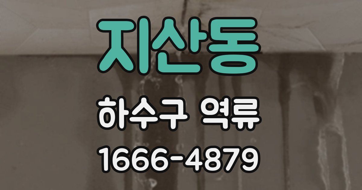 지산동 하수구 역류