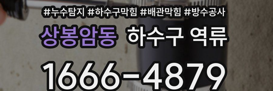 상봉암동 하수구 역류