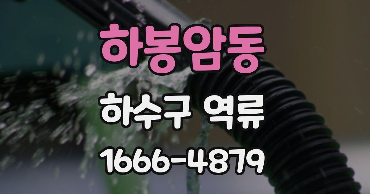 하봉암동 하수구 역류