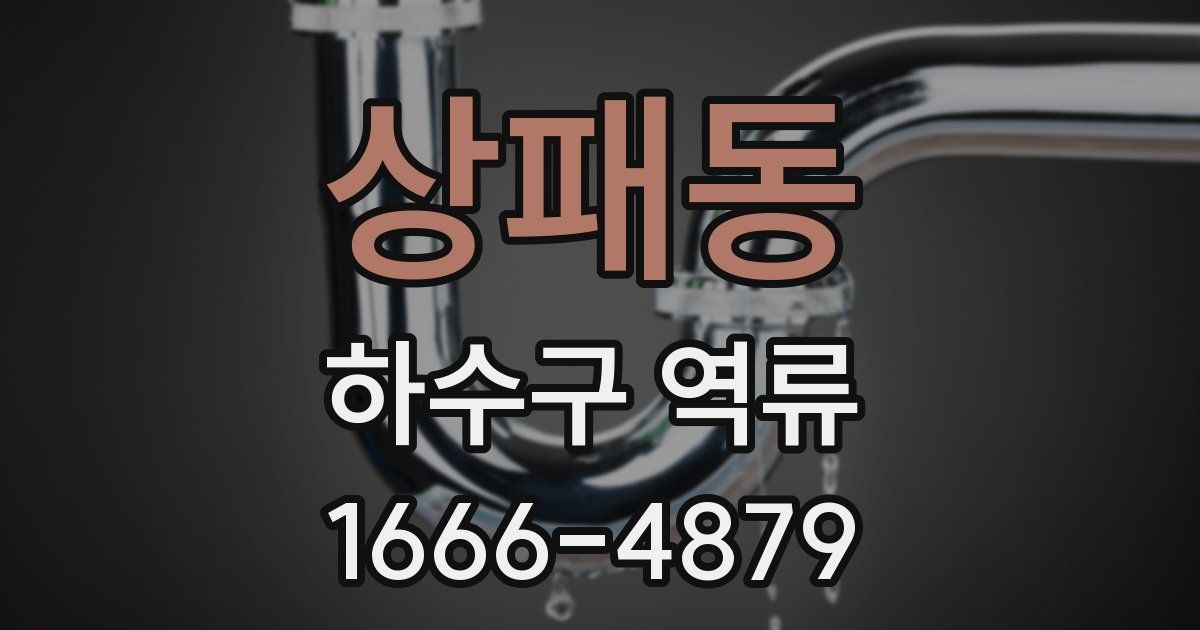 상패동 하수구 역류