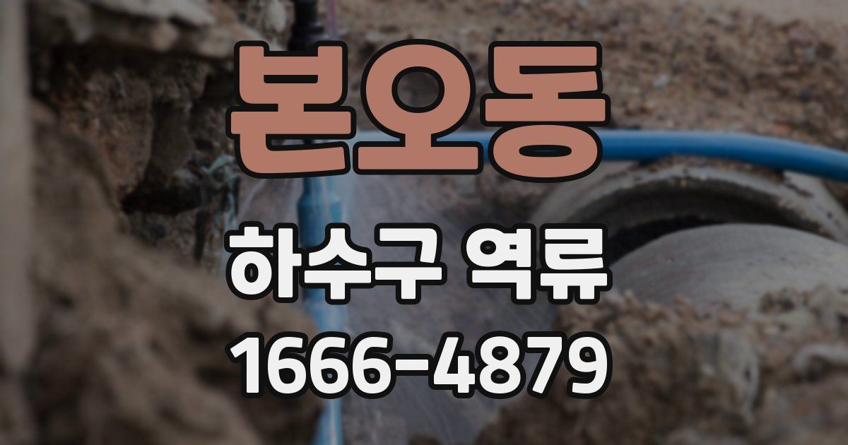 본오동 하수구 역류