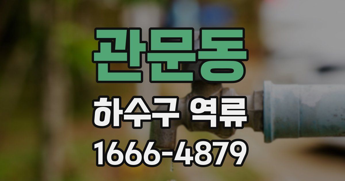 관문동 하수구 역류