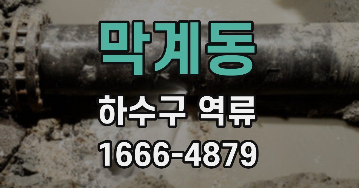 막계동 하수구 역류
