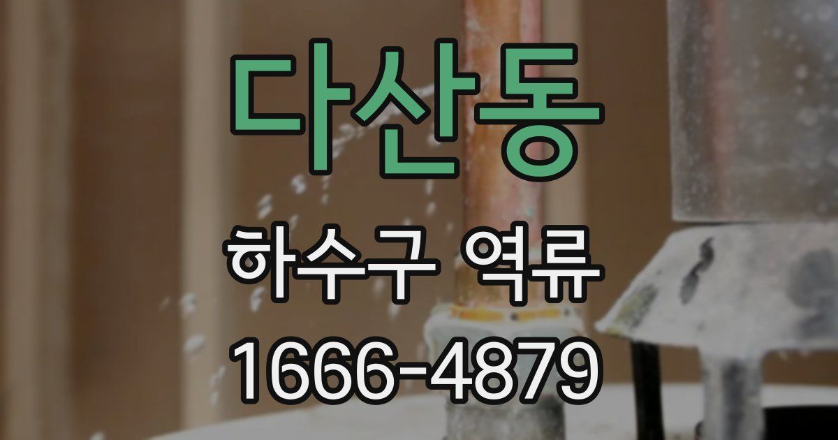 다산동 하수구 역류
