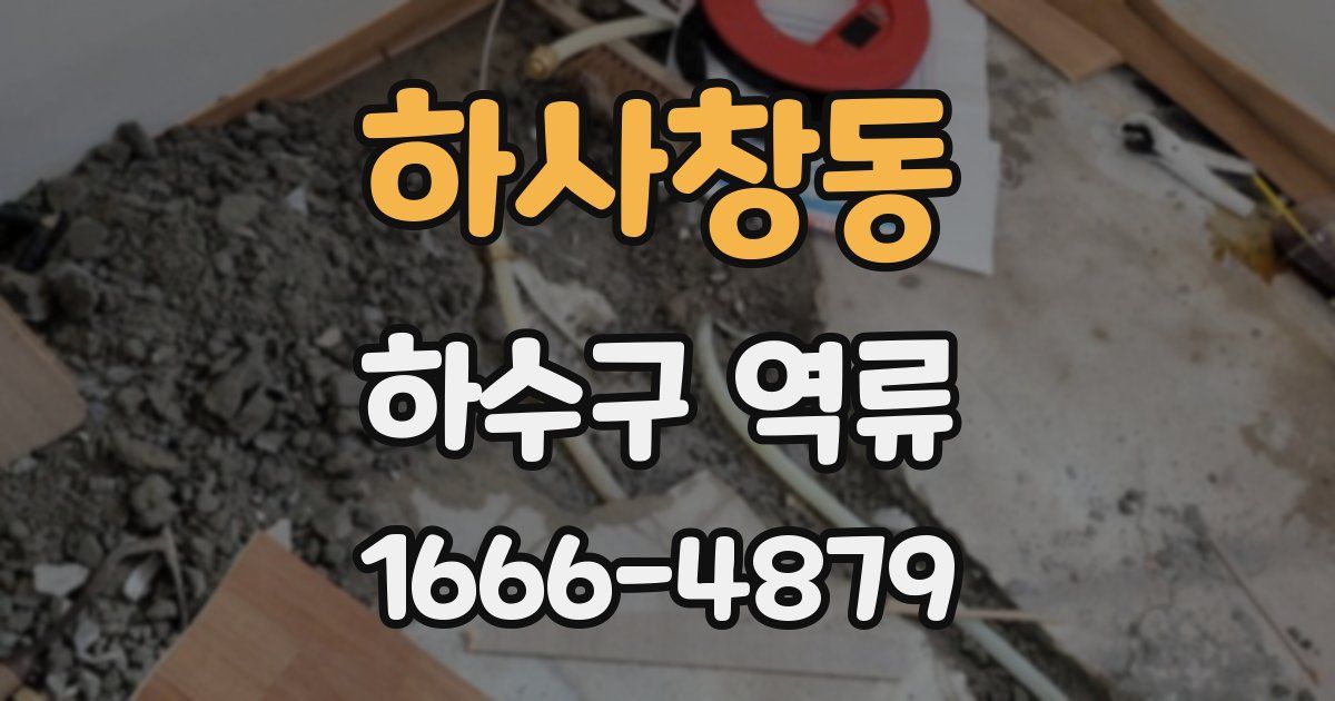 하사창동 하수구 역류