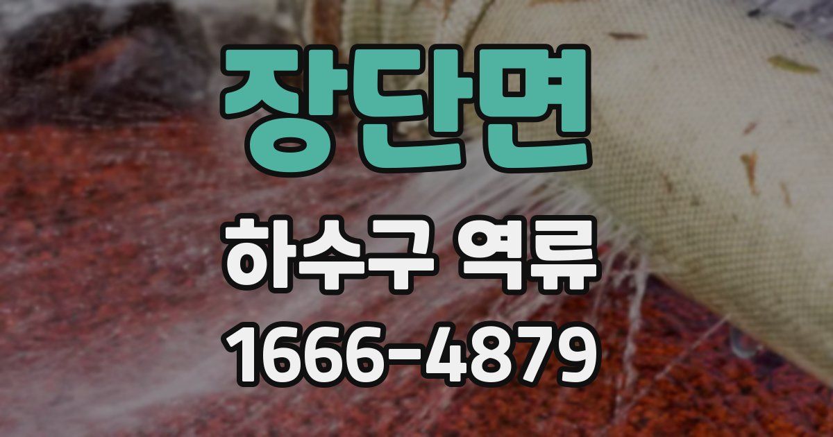 장단면 하수구 역류