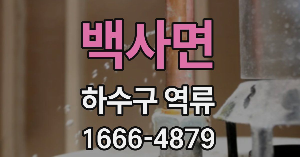 백사면 하수구 역류