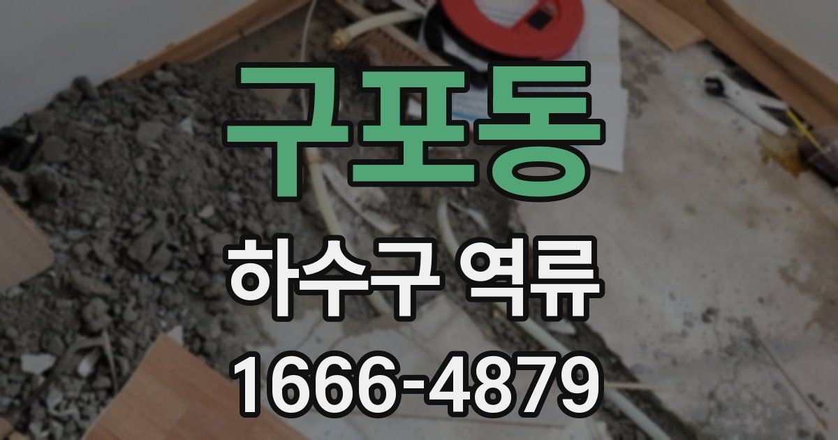 구포동 하수구 역류