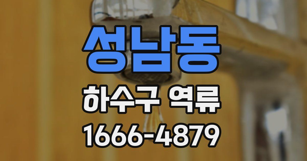 성남동 하수구 역류