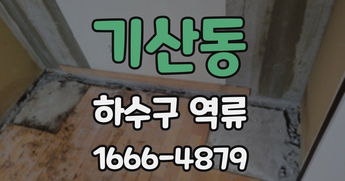 기산동 하수구 역류