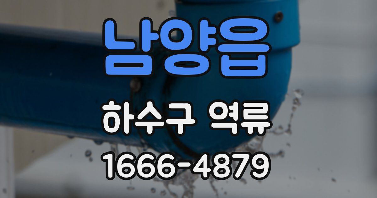 남양읍 하수구 역류