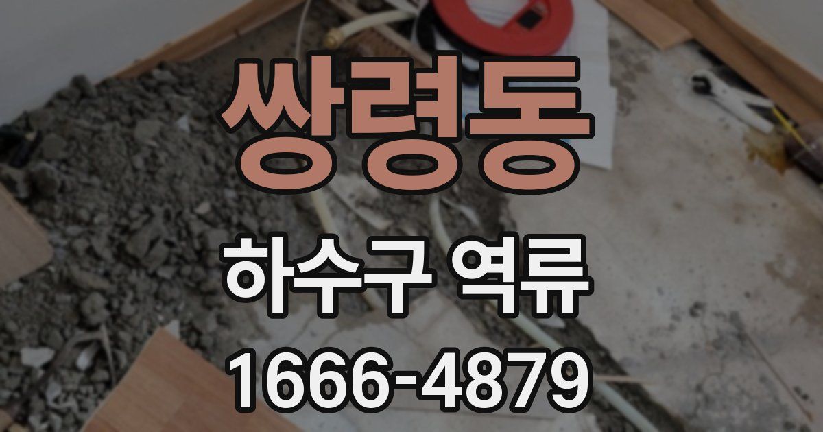 쌍령동 하수구 역류