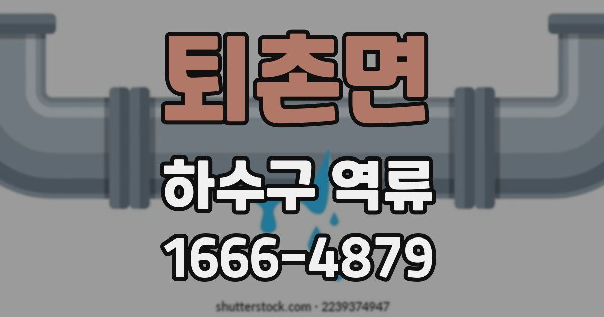 퇴촌면 하수구 역류