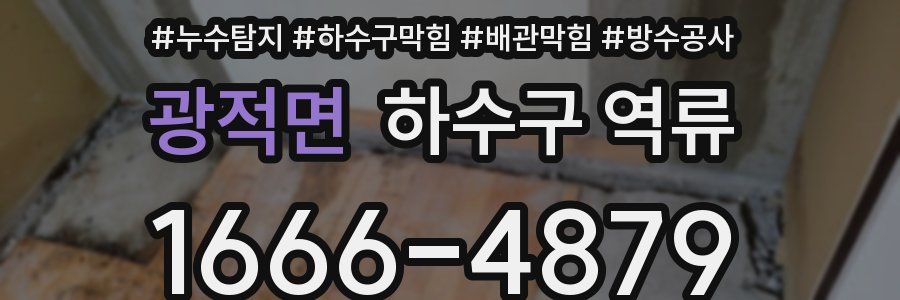 광적면 하수구 역류