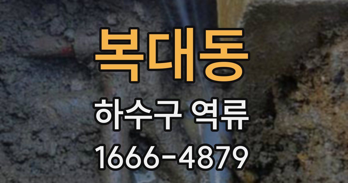 복대동 하수구 역류