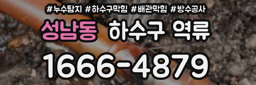성남동 하수구 역류