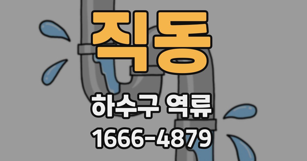 직동 하수구 역류