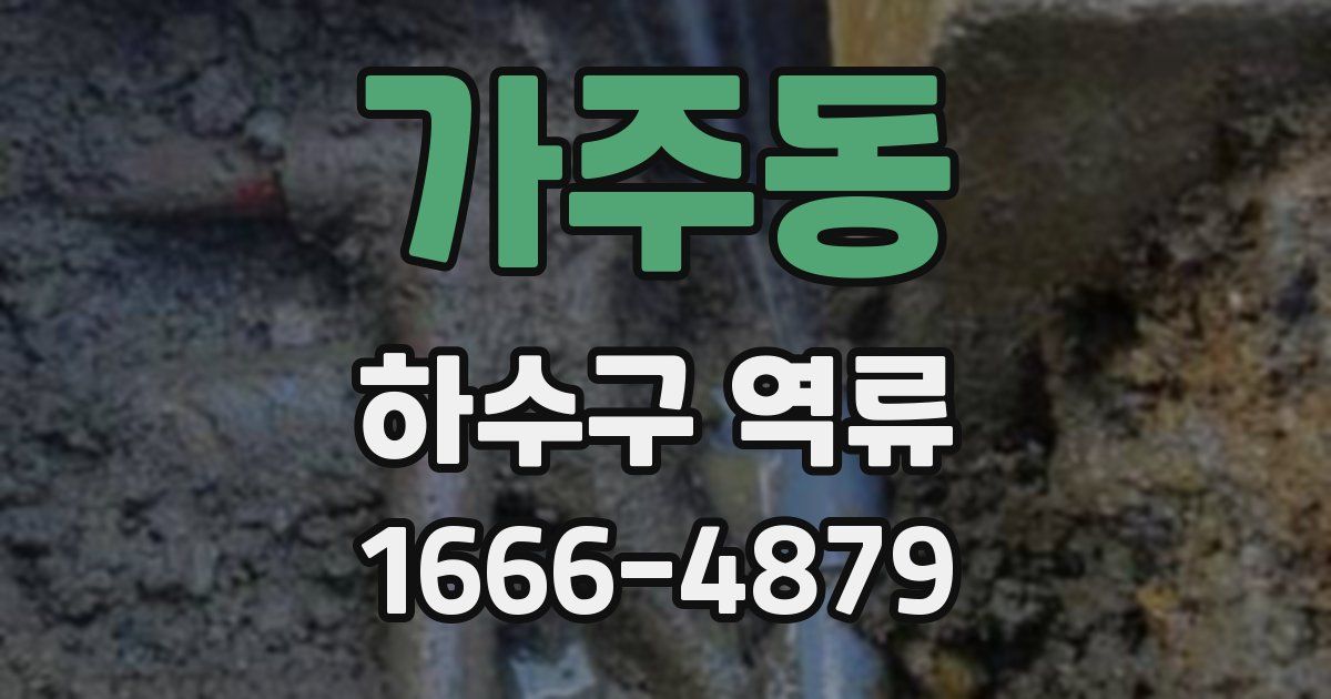 가주동 하수구 역류