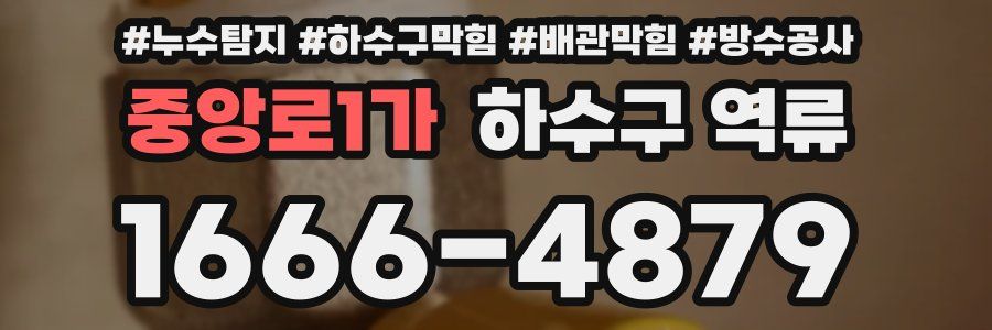 중앙로1가 하수구 역류
