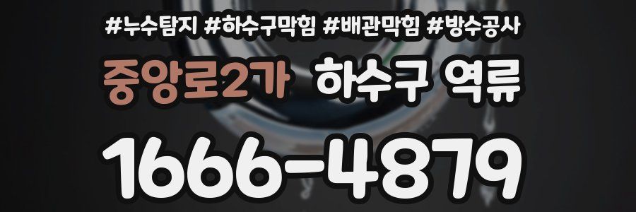 중앙로2가 하수구 역류