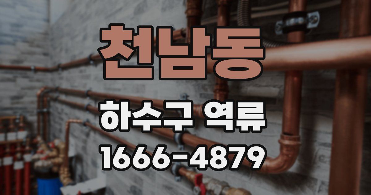 천남동 하수구 역류
