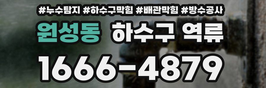 원성동 하수구 역류