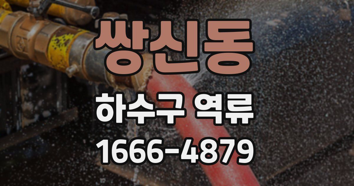 쌍신동 하수구 역류
