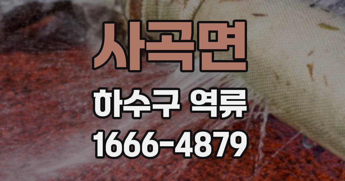 사곡면 하수구 역류