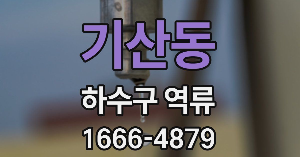 기산동 하수구 역류