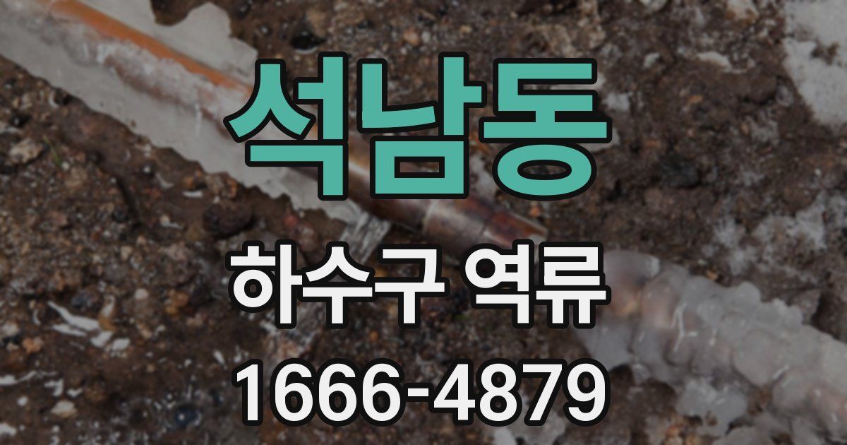석남동 하수구 역류