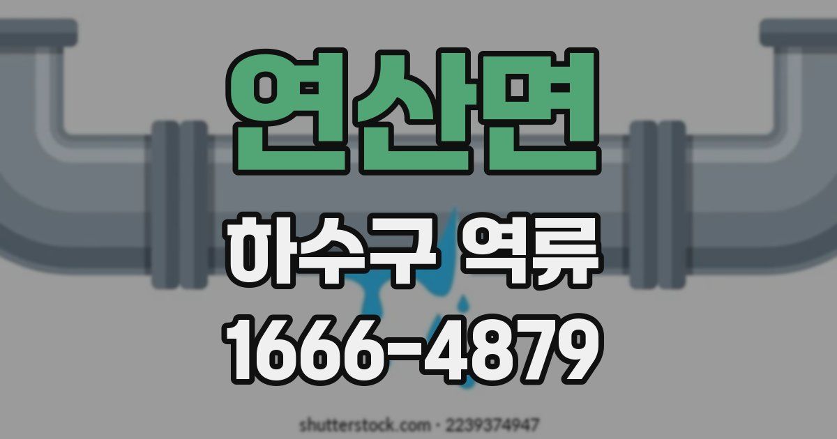 연산면 하수구 역류