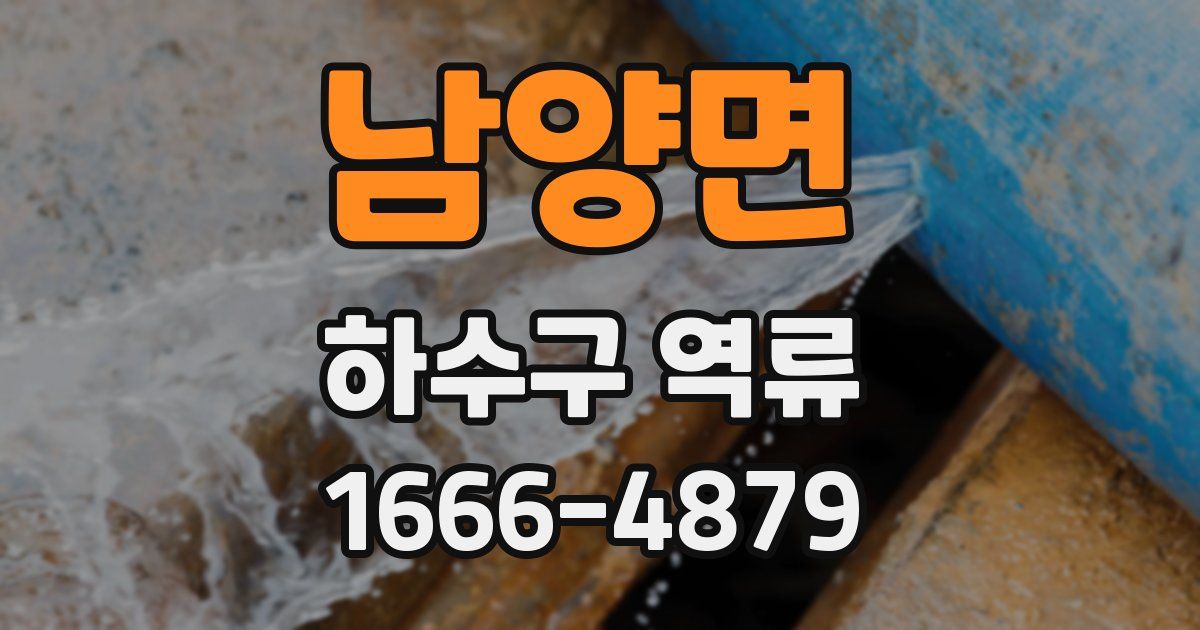 남양면 하수구 역류
