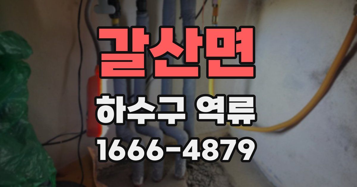 갈산면 하수구 역류